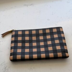 Madewell Checkered Black and Tan Clutch/Wallet